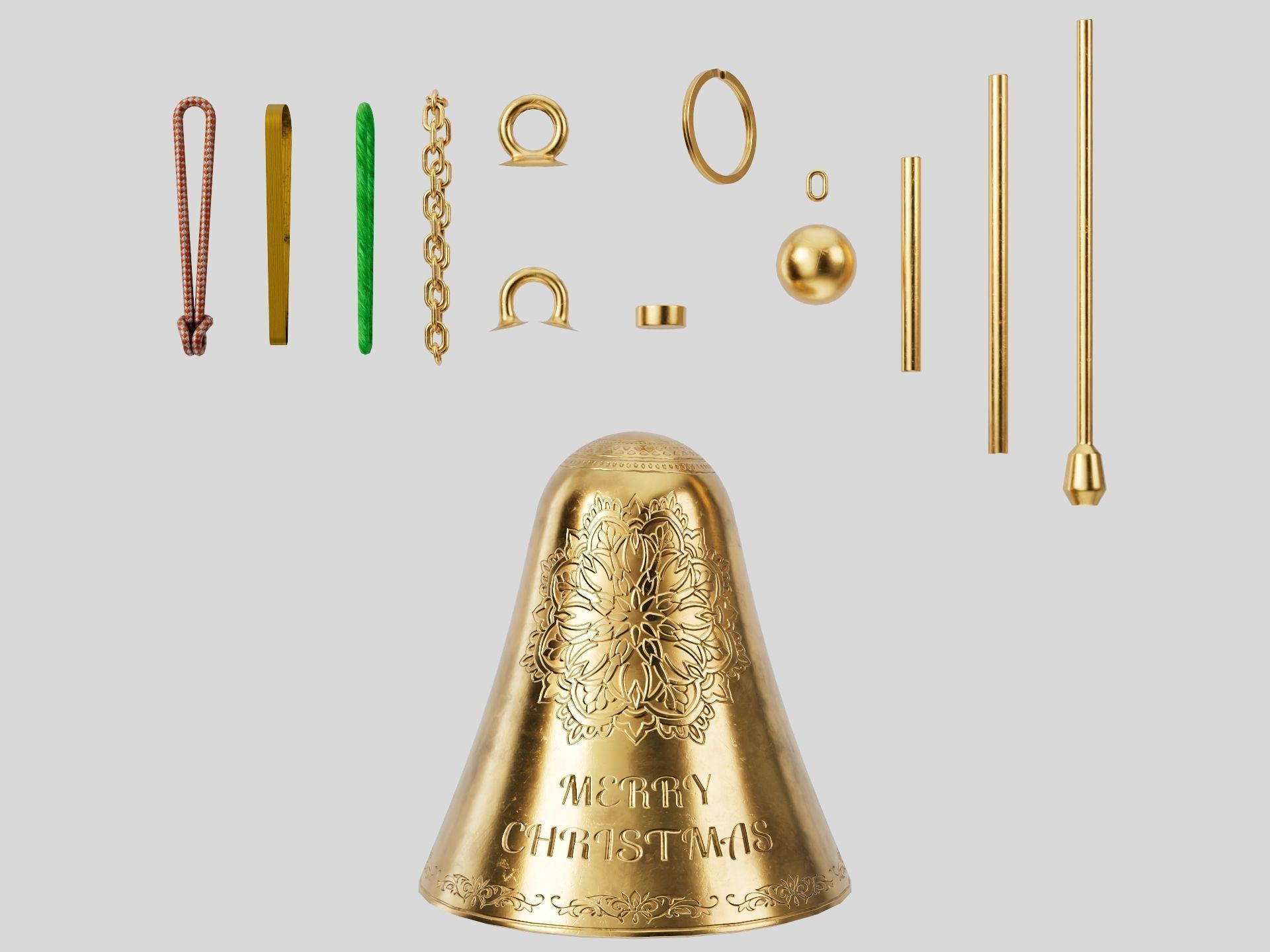 Christmas bell builder v4 with 14 mesh 4 skin and 3 colors 3D model_5