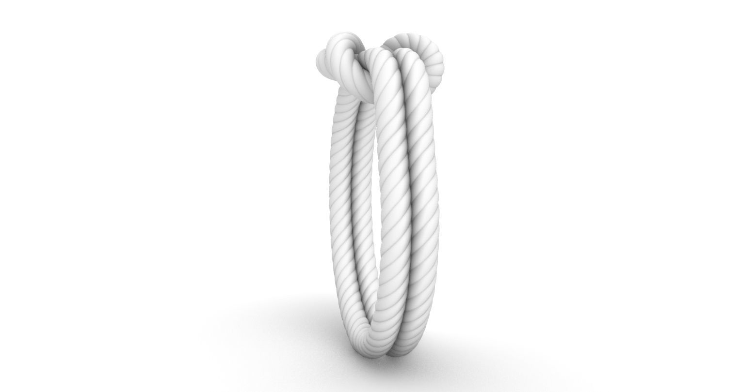 reef knot ring 3D print model_5