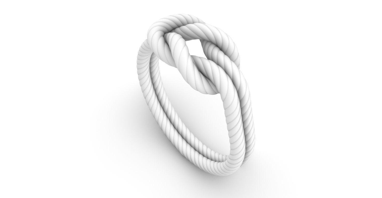 reef knot ring 3D print model_4