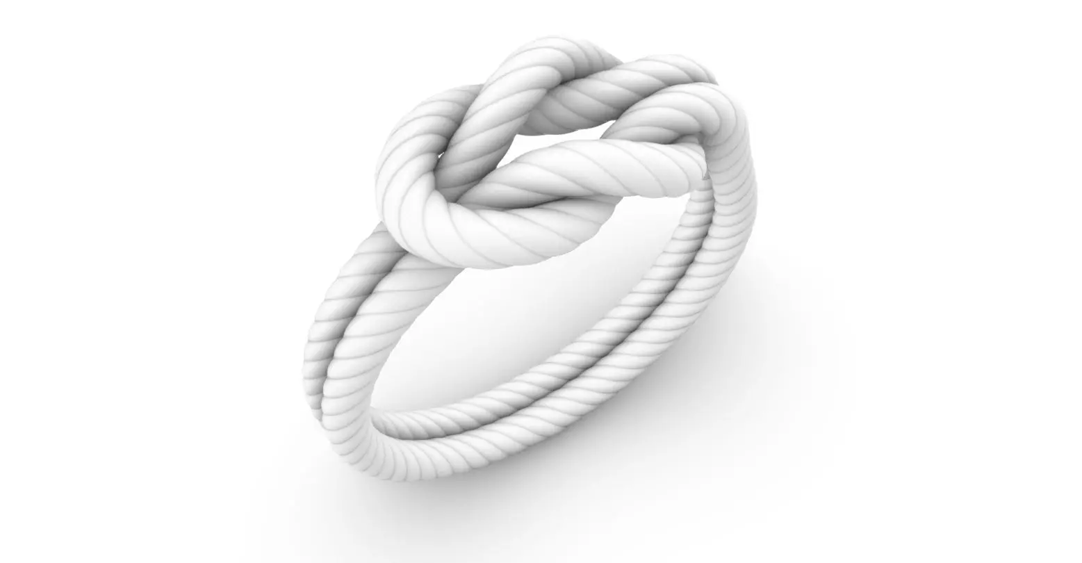 reef knot ring 3D print model_0