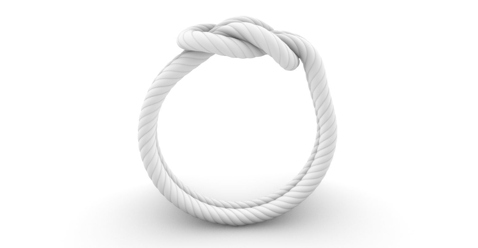 reef knot ring 3D print model_2