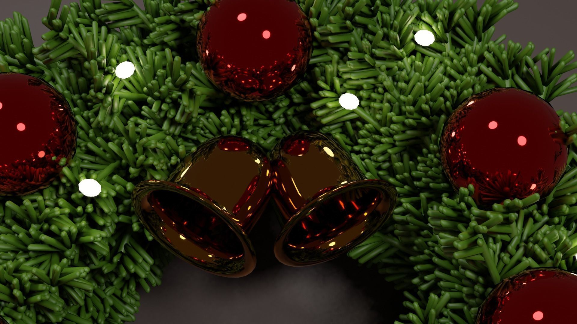 Christmas wreath 3D model 3D model_1