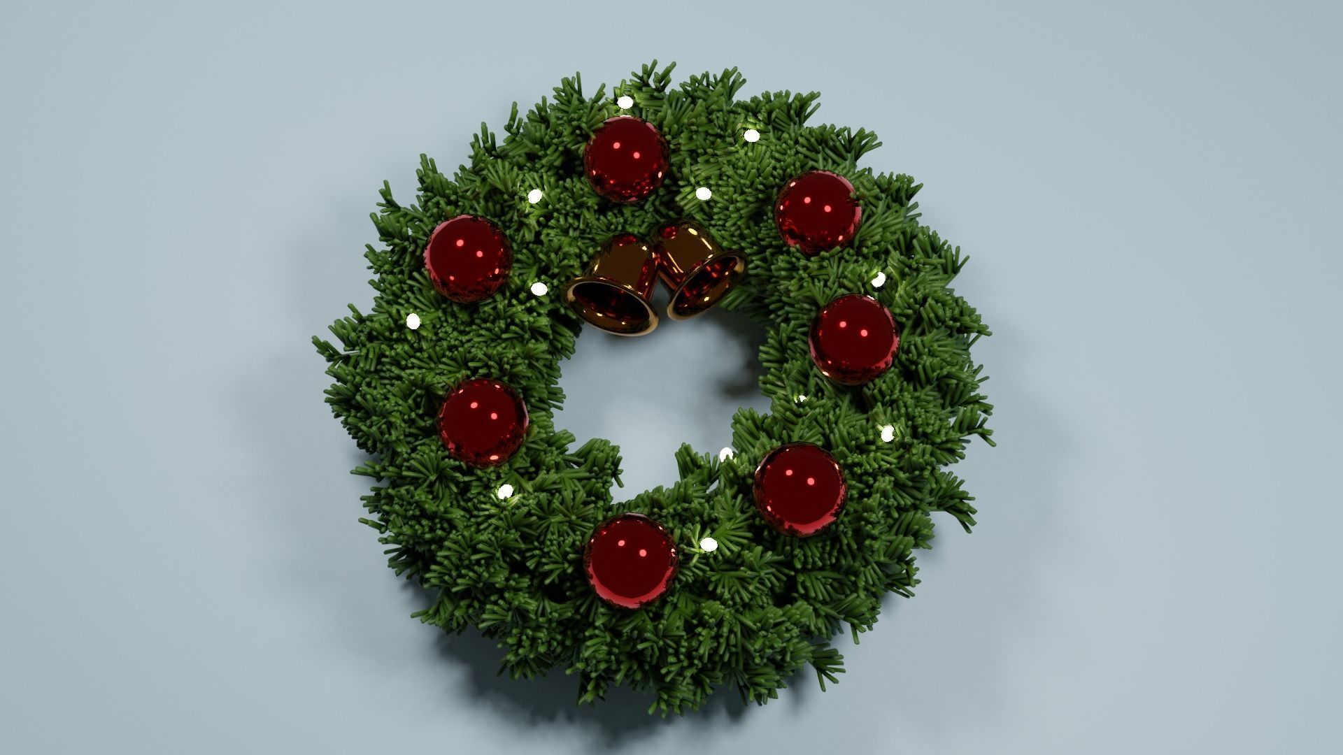 Christmas wreath 3D model 3D model_7