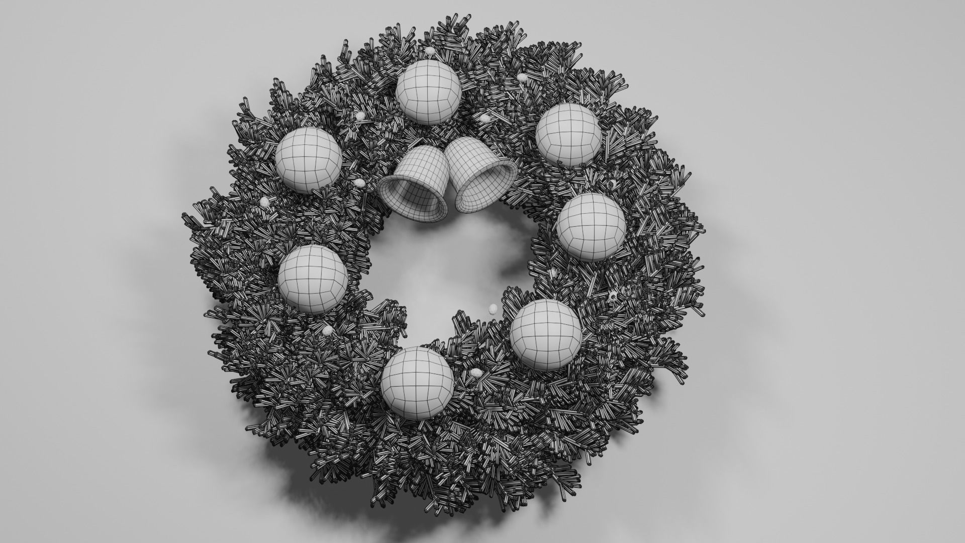 Christmas wreath 3D model 3D model_6