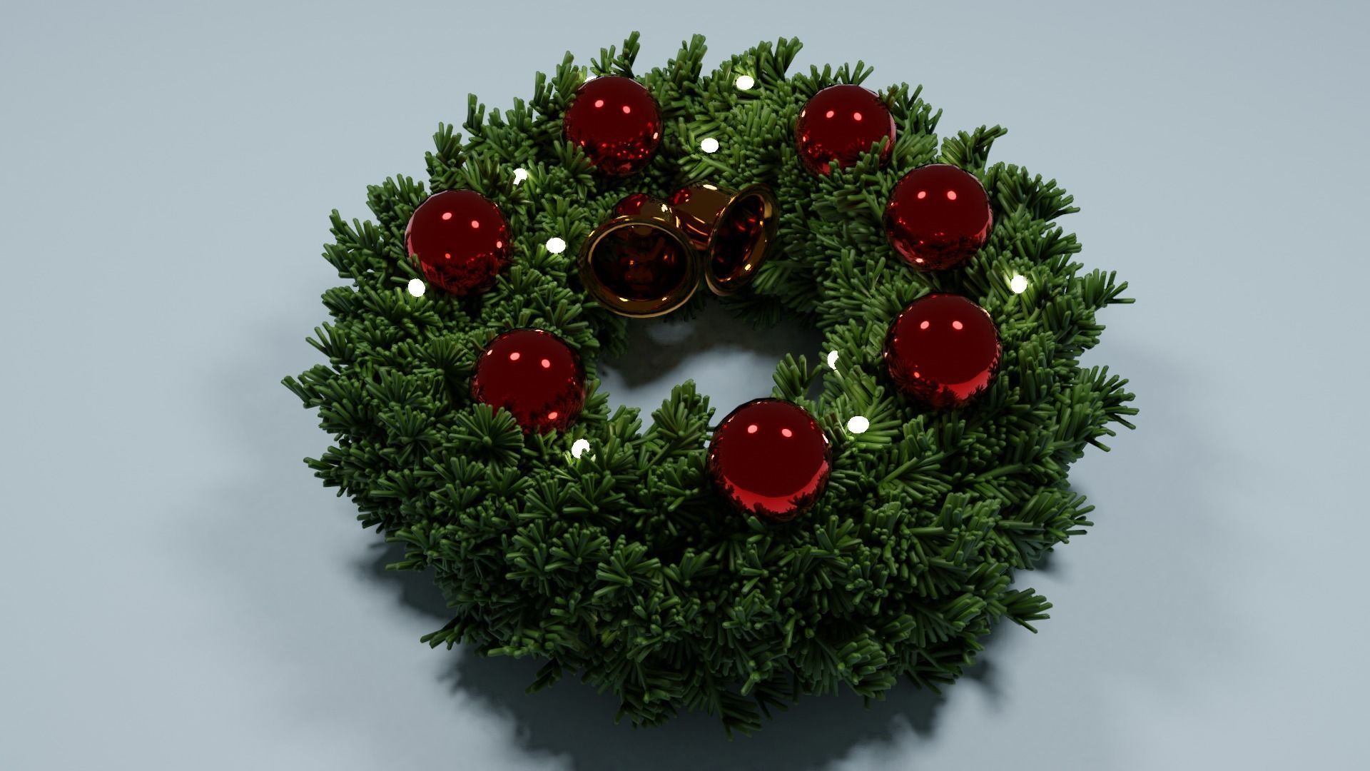 Christmas wreath 3D model 3D model_10
