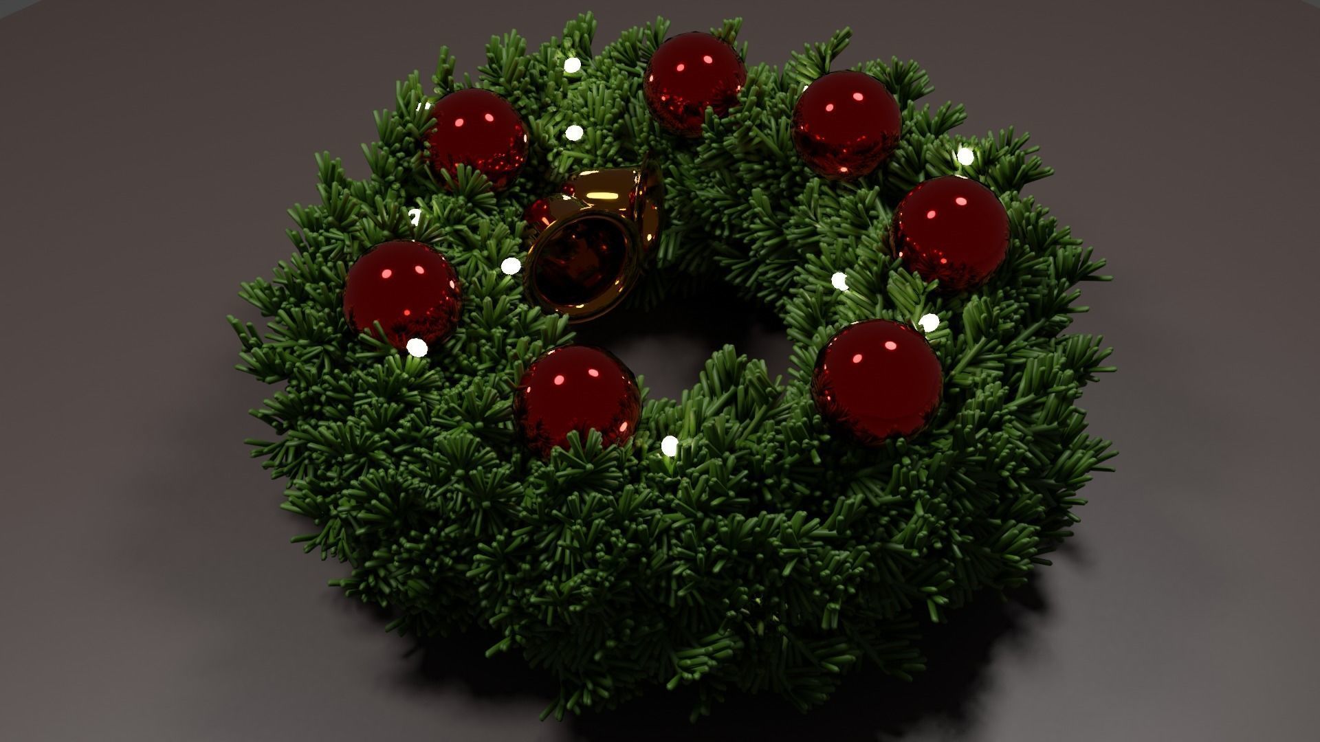 Christmas wreath 3D model 3D model_4
