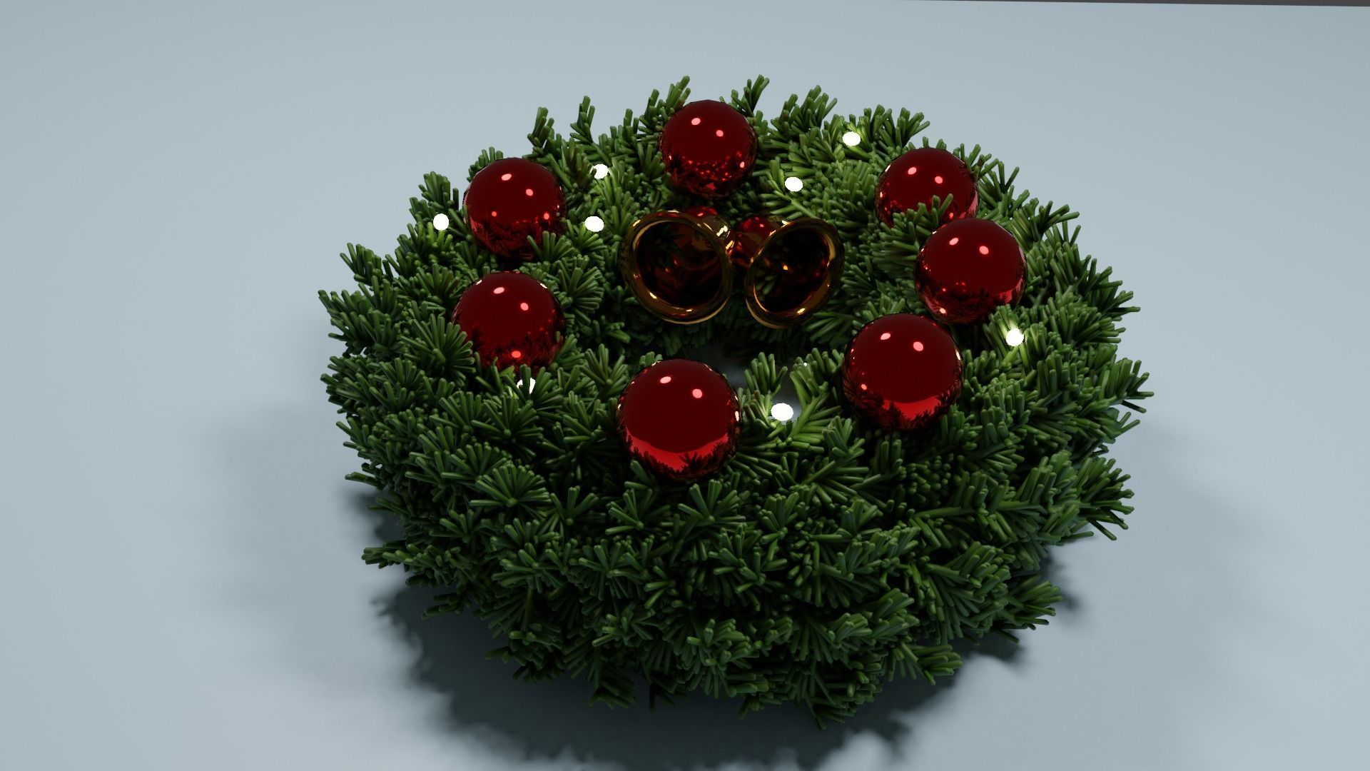 Christmas wreath 3D model 3D model_9