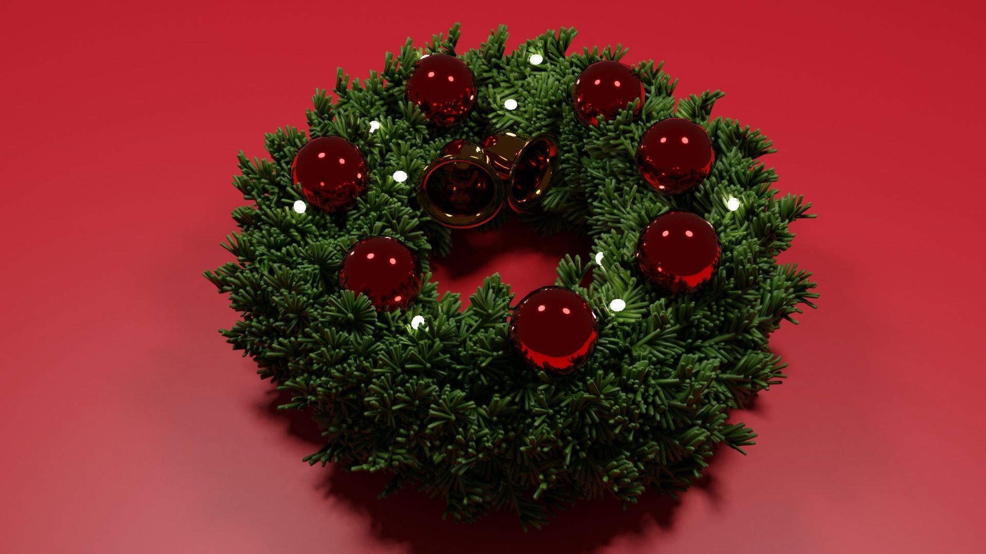 Christmas wreath 3D model 3D model_11