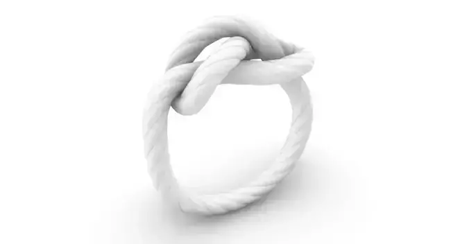 Figure-eight knot ring 3D print model