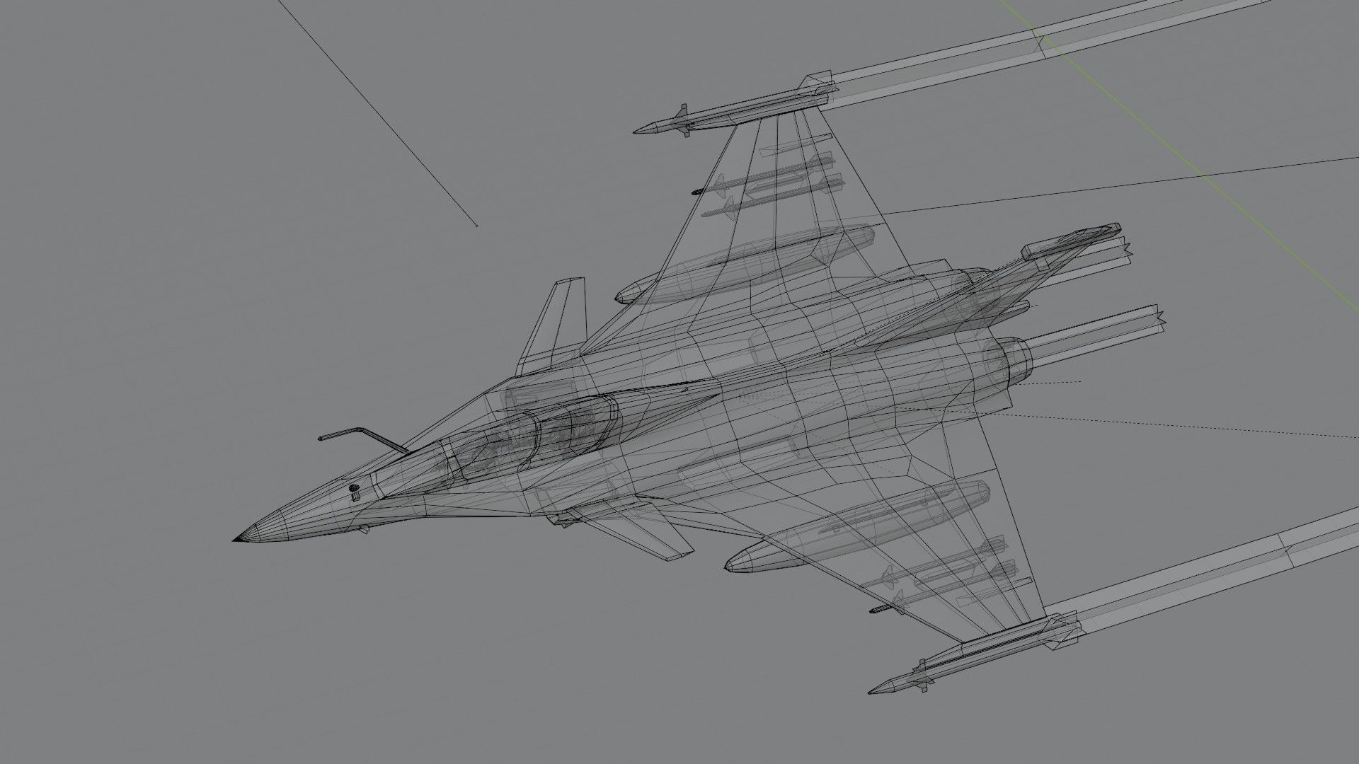 Dassault Rafale jet fighter Low-poly 3D model_17