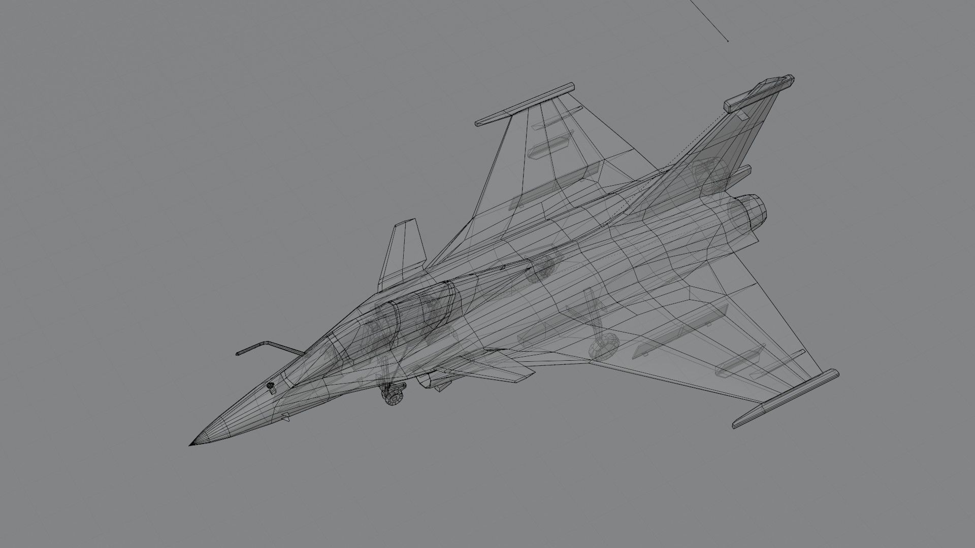 Dassault Rafale jet fighter Low-poly 3D model_8