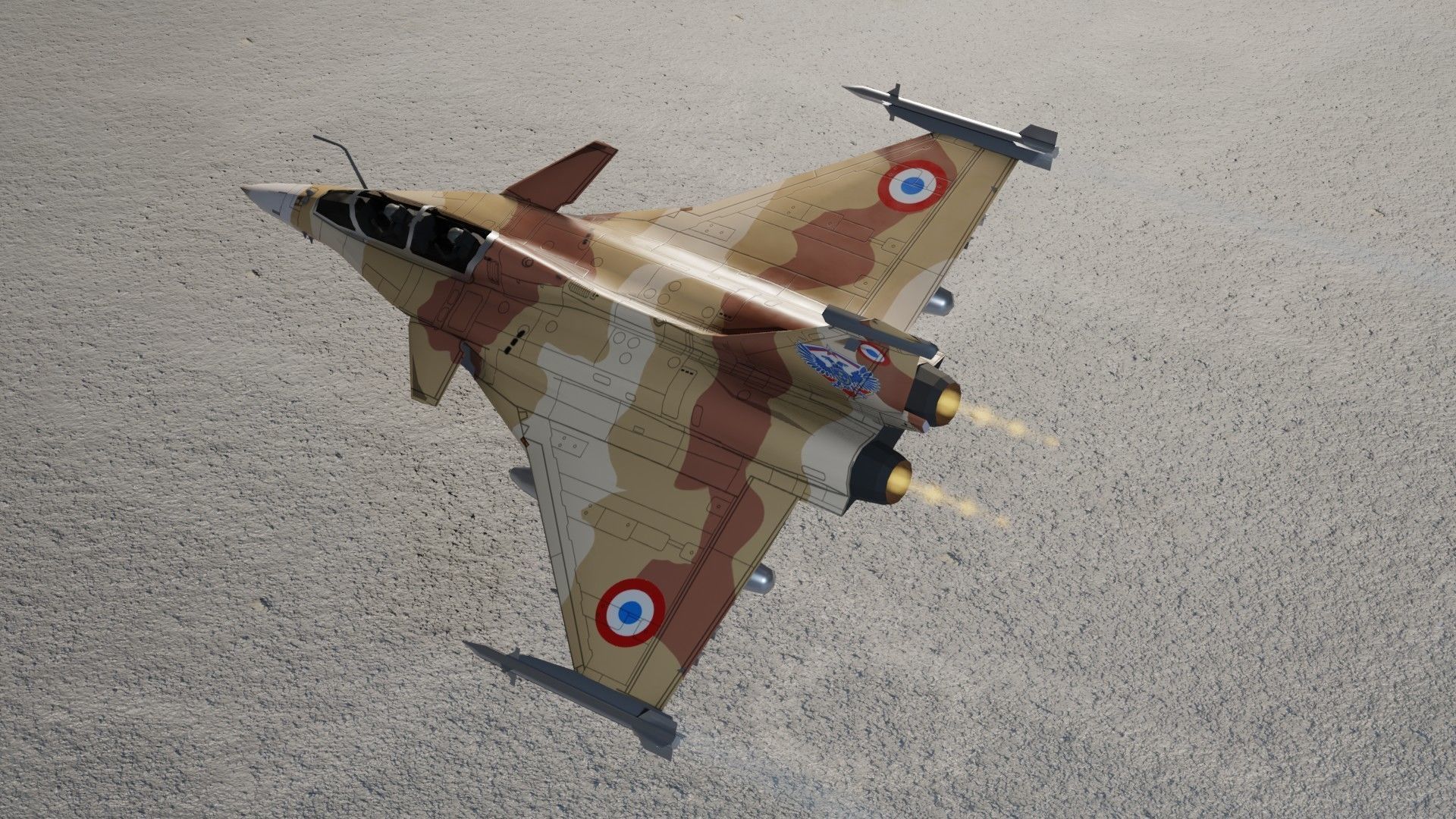 Dassault Rafale jet fighter Low-poly 3D model_10