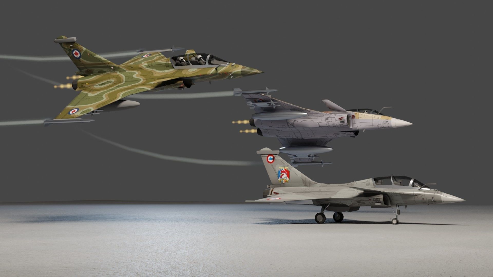 Dassault Rafale jet fighter Low-poly 3D model_4