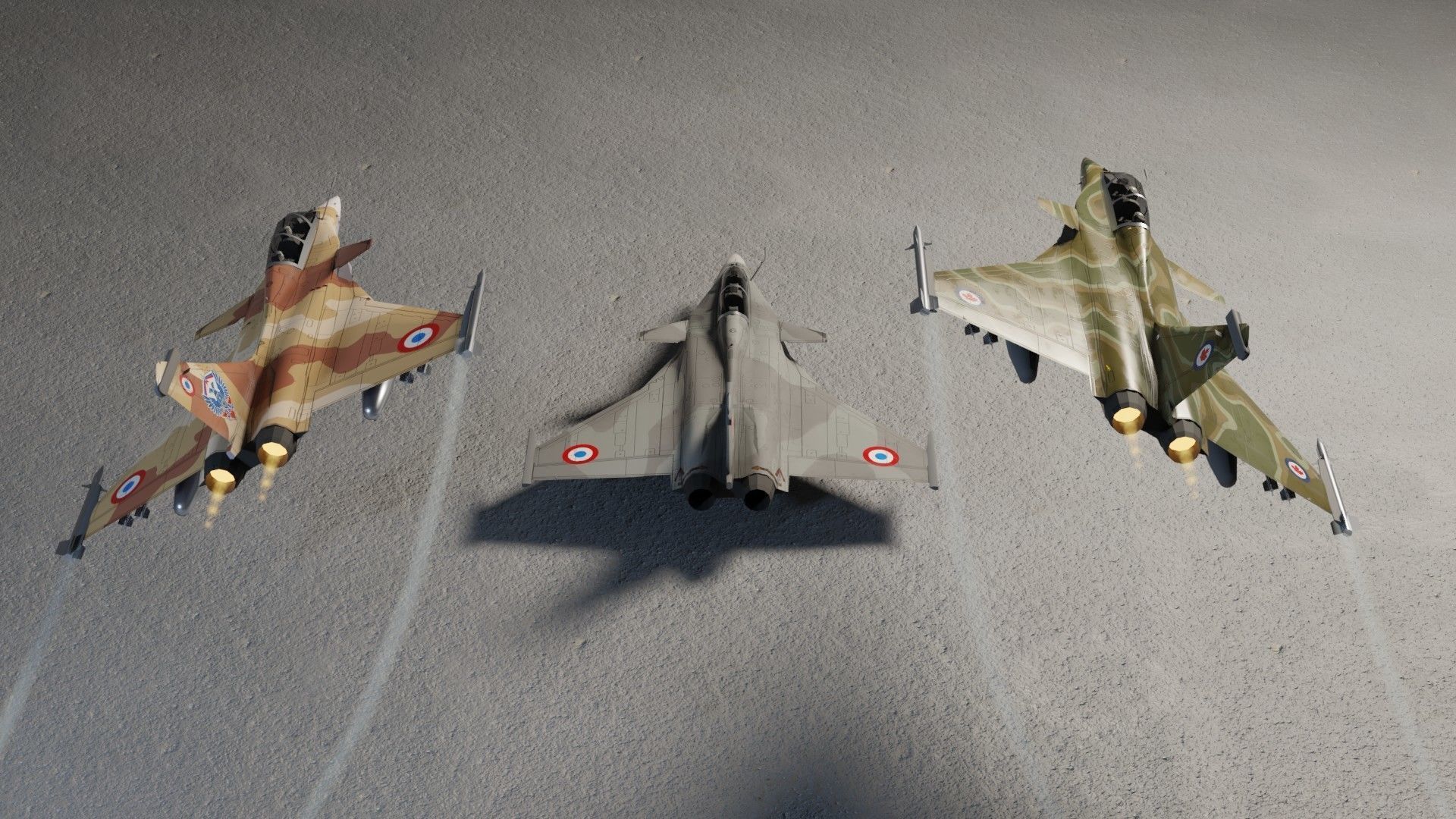 Dassault Rafale jet fighter Low-poly 3D model_2