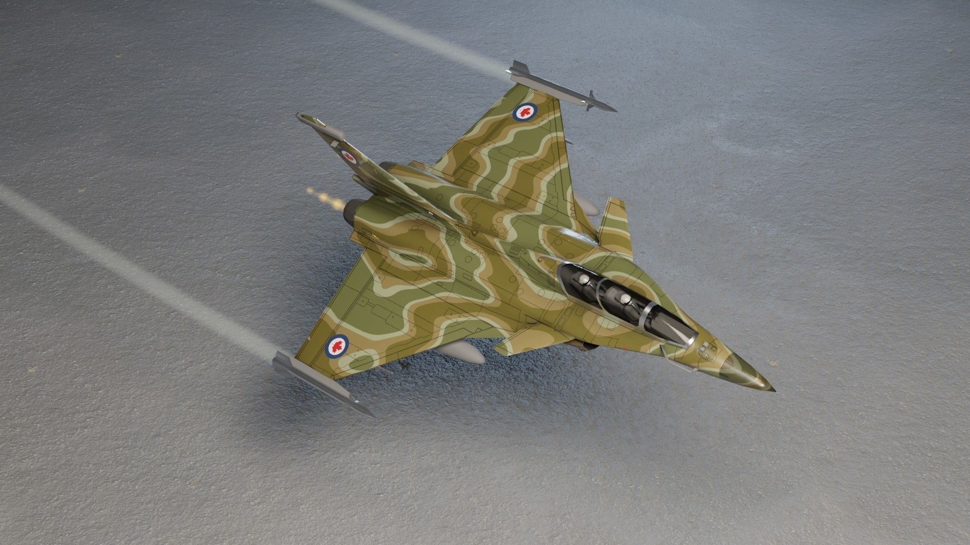 Dassault Rafale jet fighter Low-poly 3D model_12