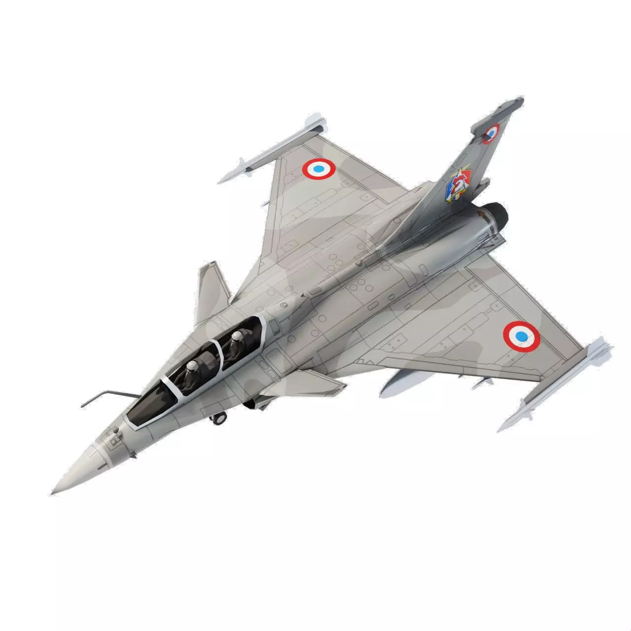 Dassault Rafale jet fighter Low-poly 3D model_0