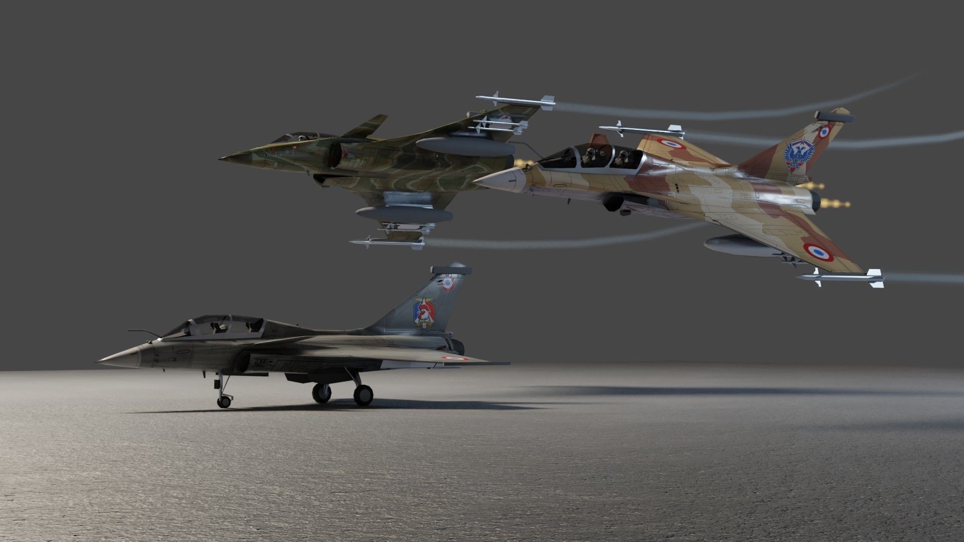 Dassault Rafale jet fighter Low-poly 3D model_3