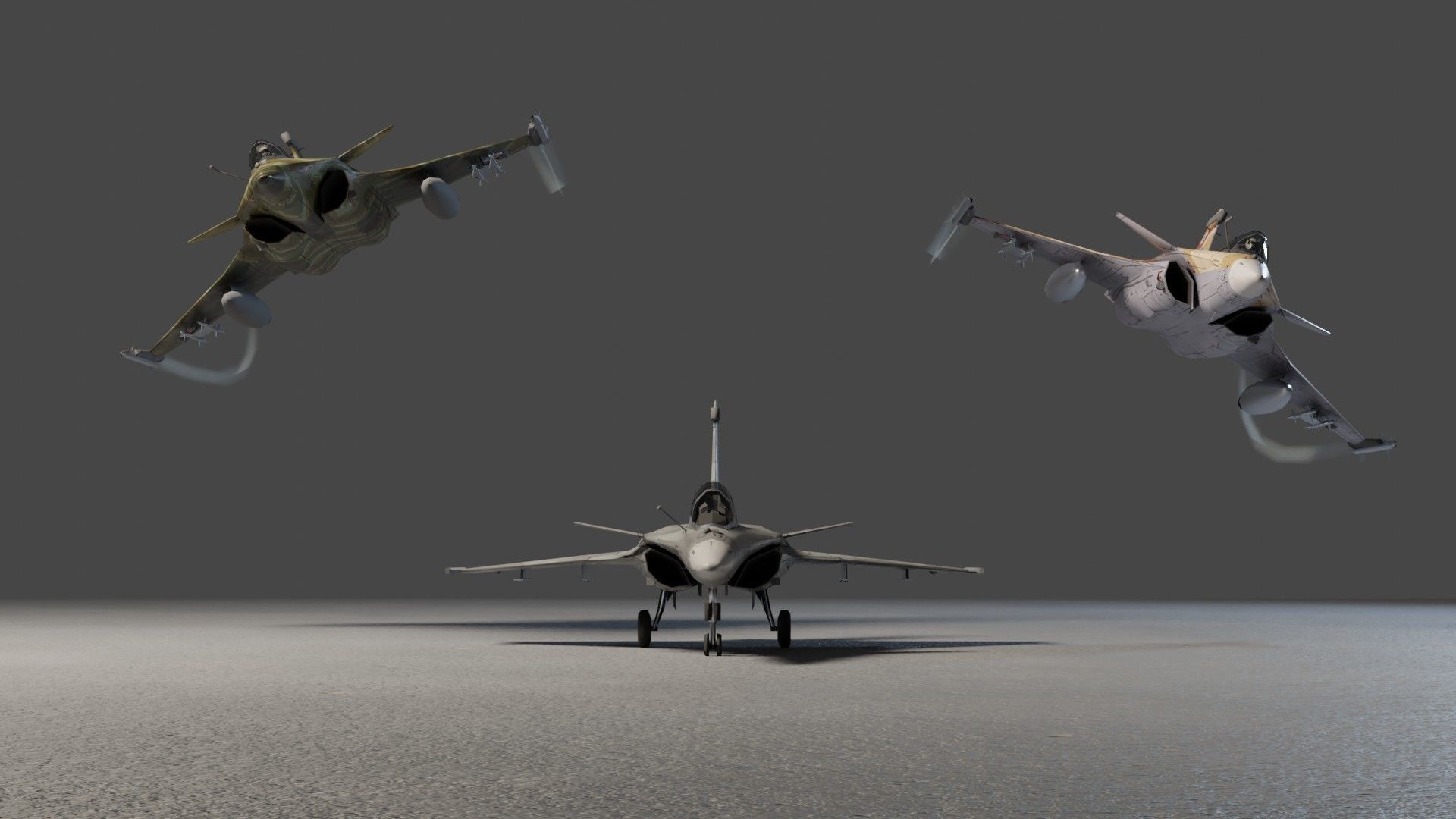 Dassault Rafale jet fighter Low-poly 3D model_5