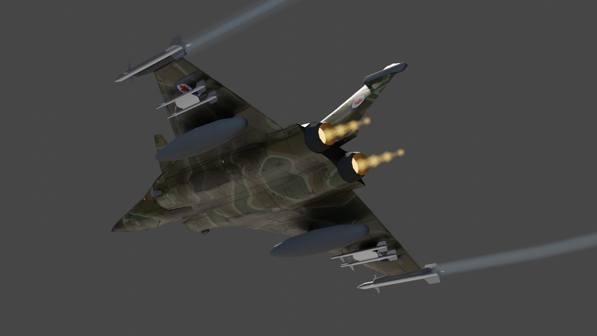 Dassault Rafale jet fighter Low-poly 3D model_13