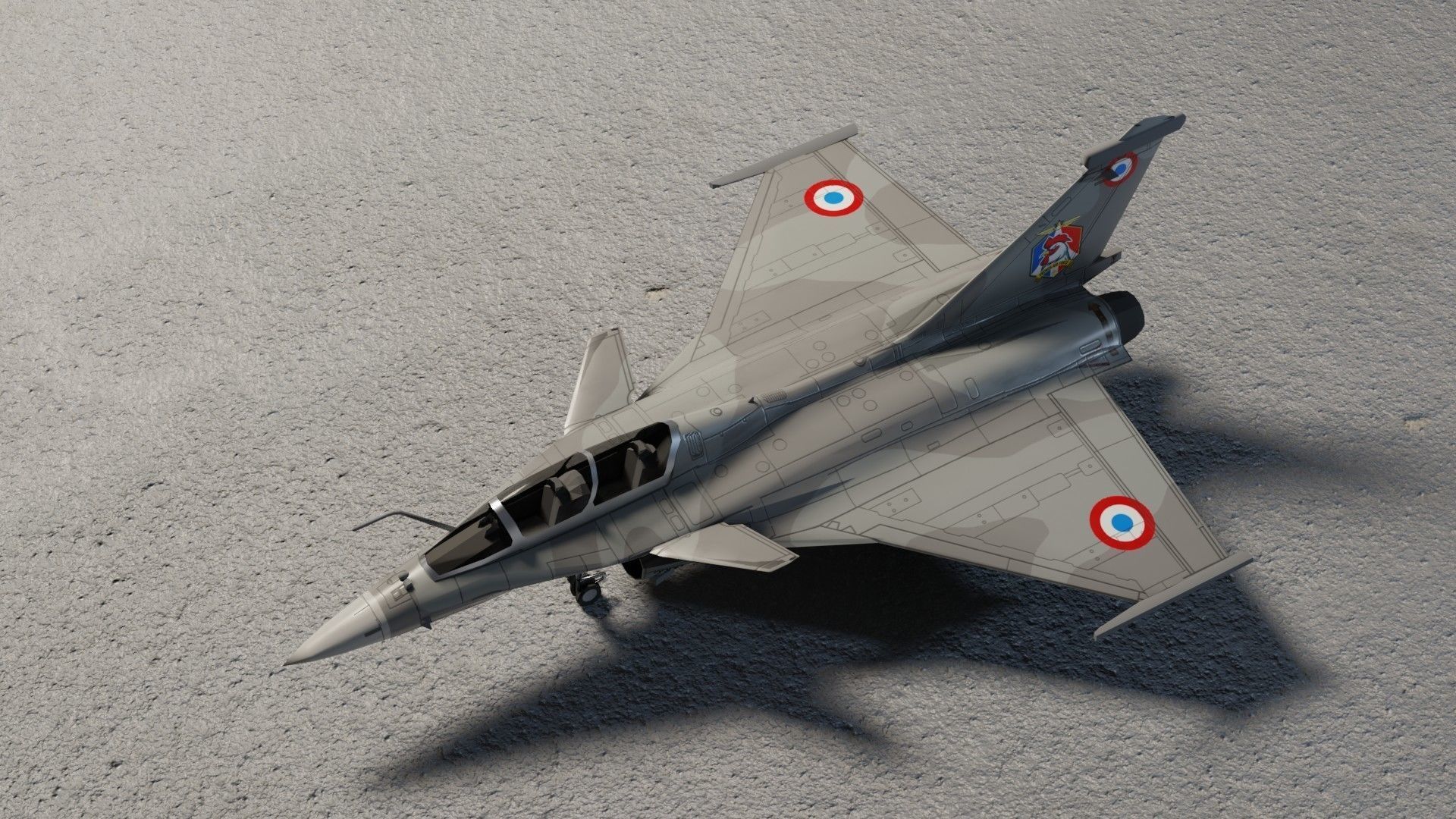 Dassault Rafale jet fighter Low-poly 3D model_7