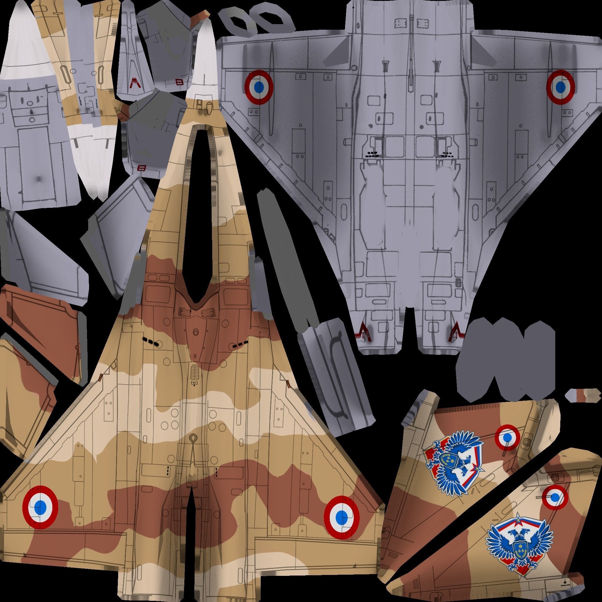 Dassault Rafale jet fighter Low-poly 3D model_18