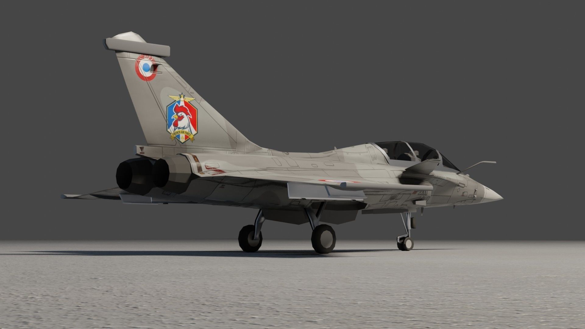 Dassault Rafale jet fighter Low-poly 3D model_9