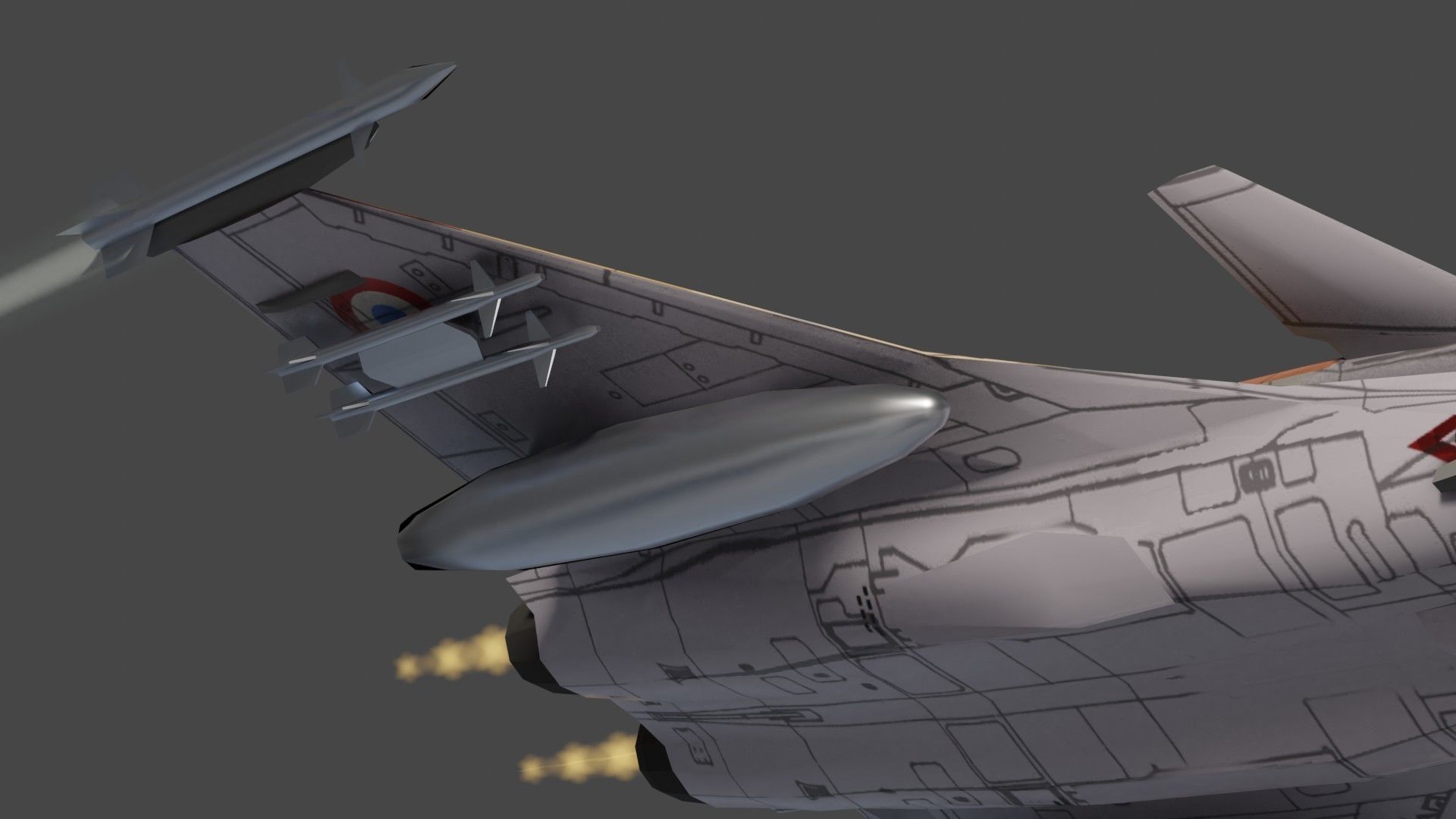 Dassault Rafale jet fighter Low-poly 3D model_15