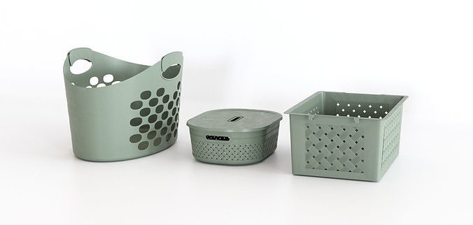 Hard Plastic Basket - 3 set 3D model