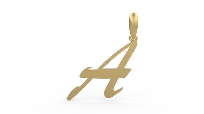 Initial Letters Pendant Brush Script A 3D print model
