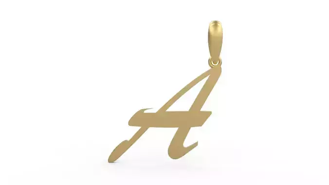 Initial Letters Pendant Brush Script A 3D print model
