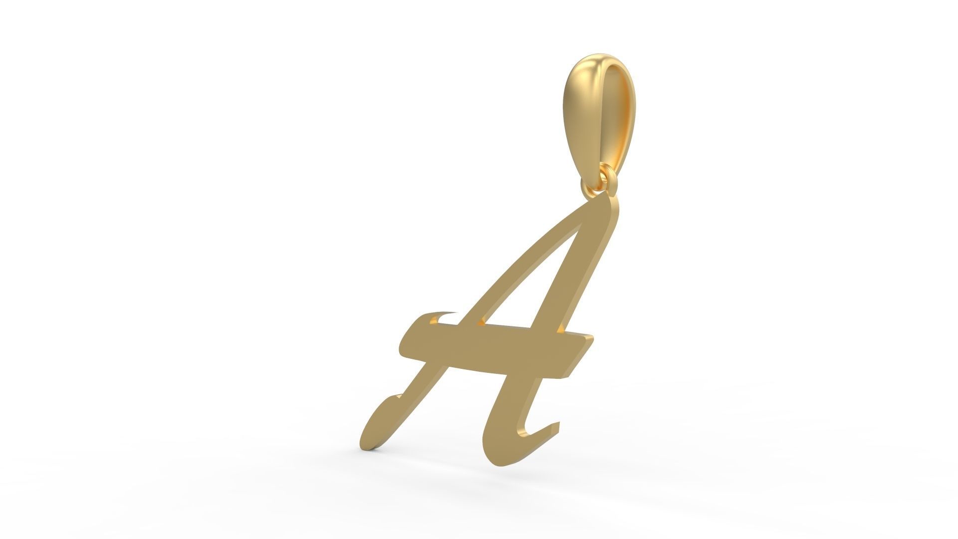 Initial Letters Pendant Brush Script A 3D print model_1