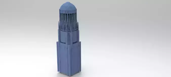 Sci fi City Dome tower tall 3D