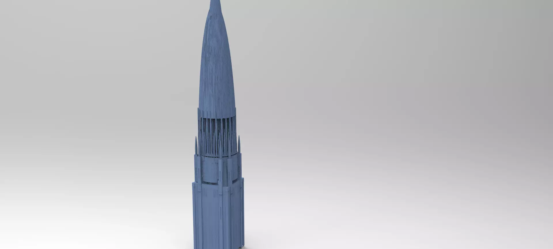 Sci fi City Dome thin towers 3D model_0