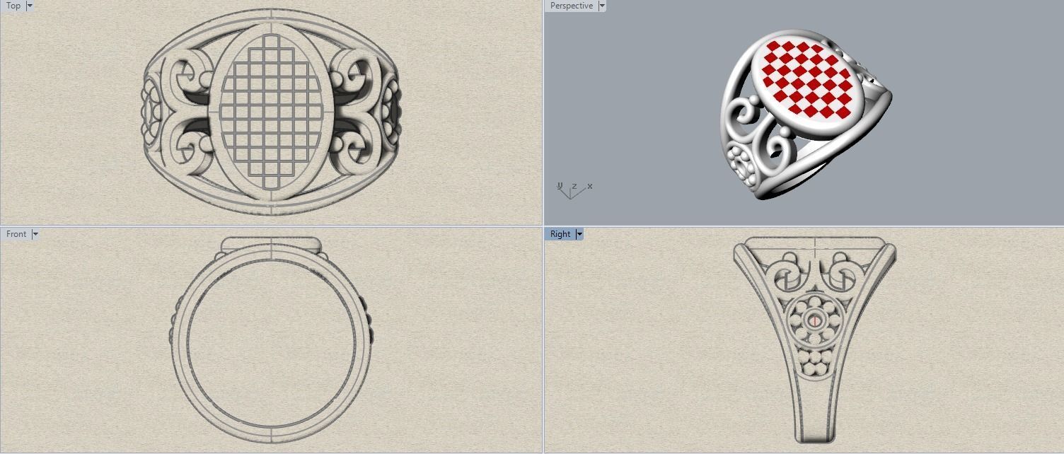 man woman ring 3D print model_3