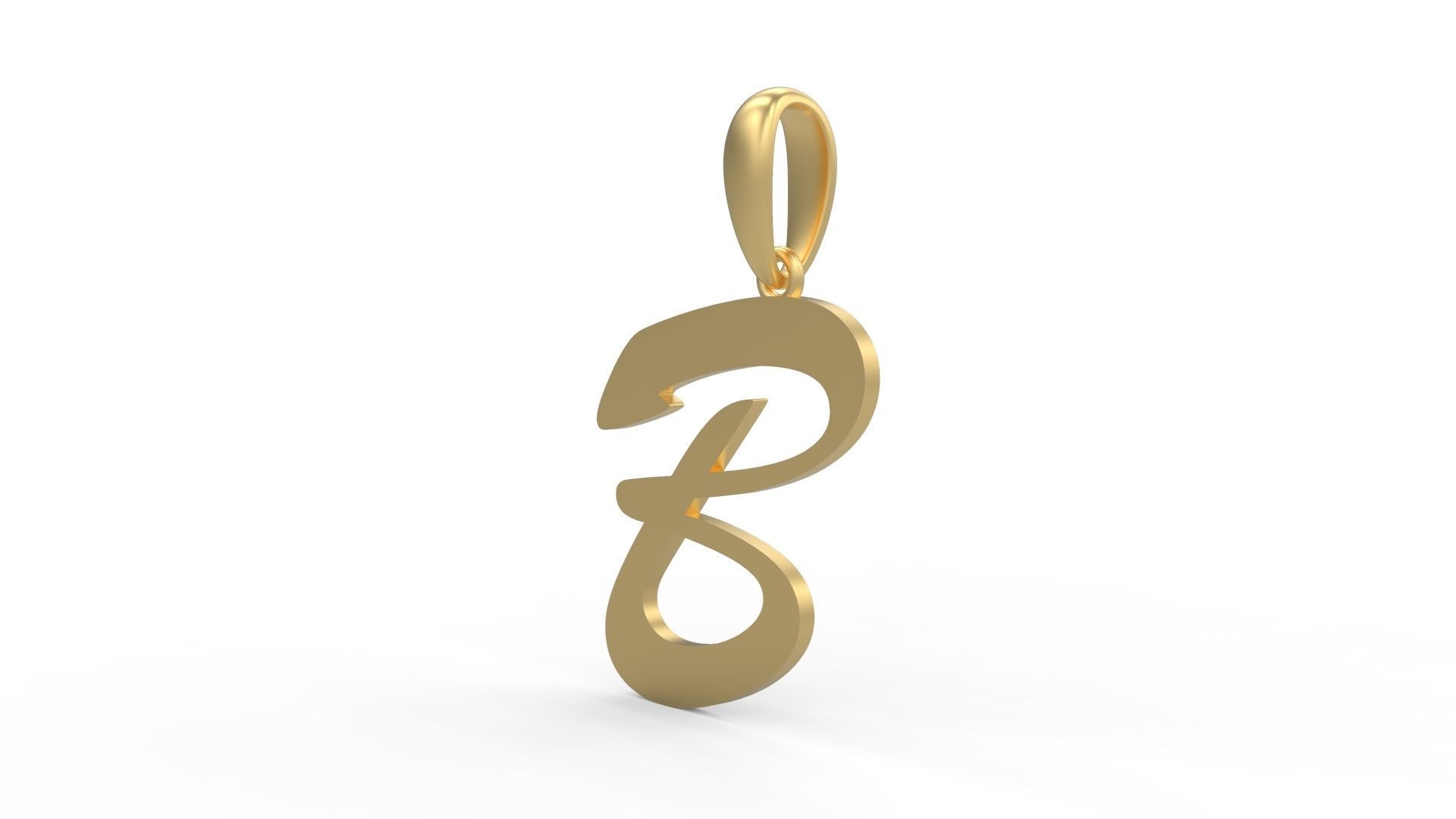 Initial Letters Pendant Brush Script B 3D print model_1