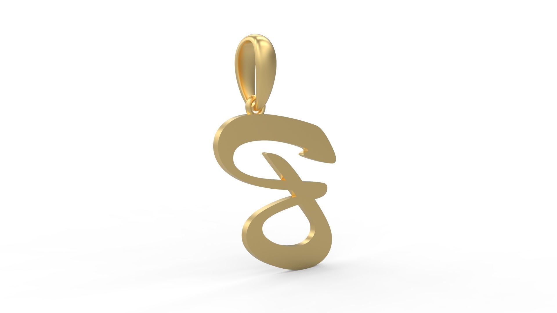 Initial Letters Pendant Brush Script B 3D print model_3