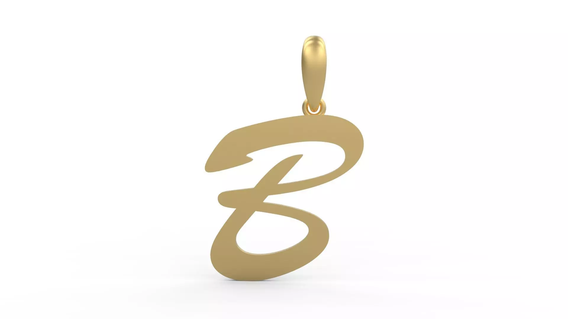 Initial Letters Pendant Brush Script B 3D print model_0