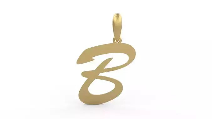 Initial Letters Pendant Brush Script B 3D print model