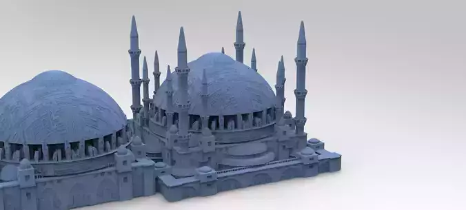 Sci fi City Dome 2 huge domes 3D model