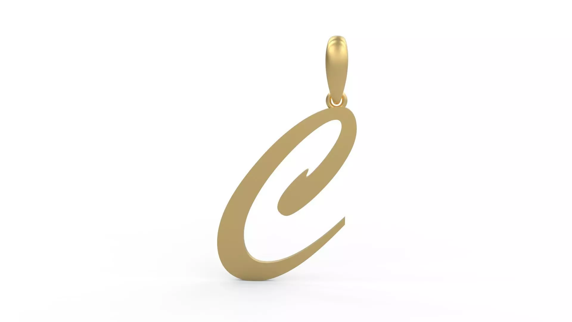 Initial Letters Pendant Brush Script C 3D print model_0