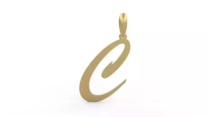 Initial Letters Pendant Brush Script C 3D print model