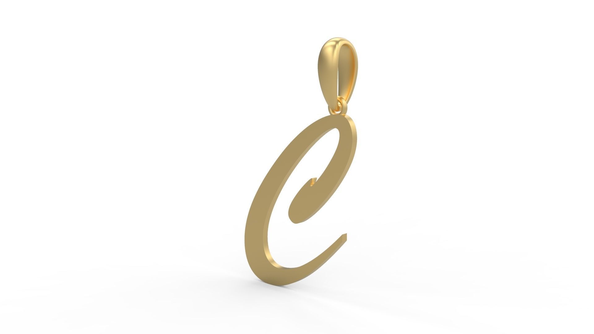 Initial Letters Pendant Brush Script C 3D print model_1
