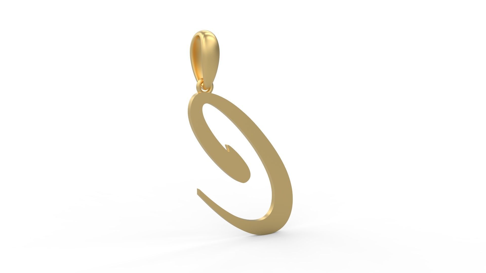 Initial Letters Pendant Brush Script C 3D print model_3