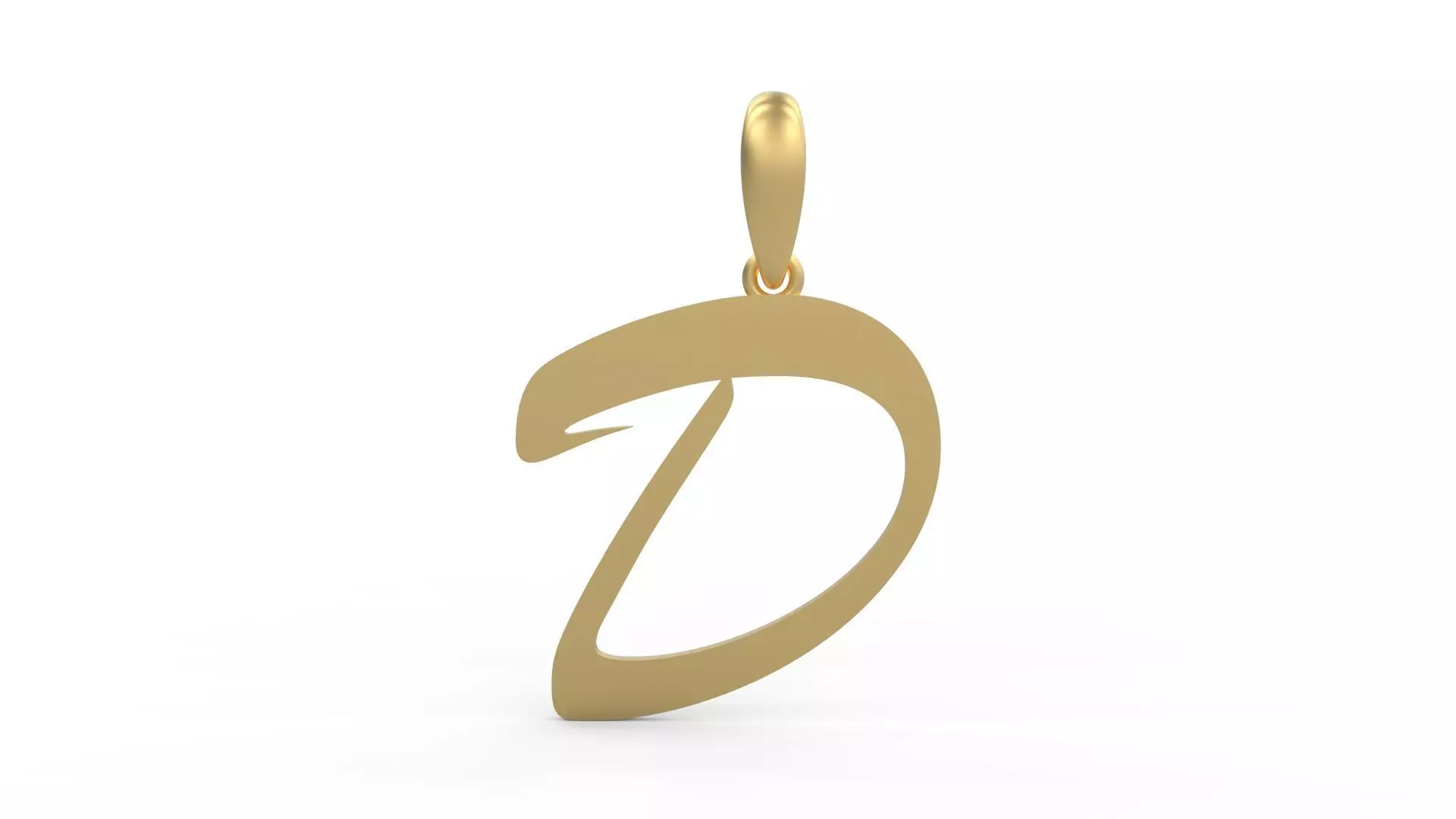 Initial Letters Pendant Brush Script D 3D print model_0