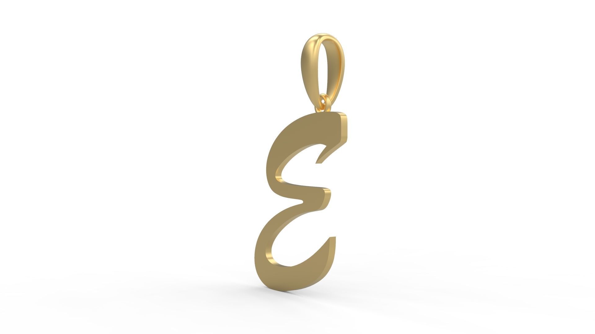 Initial Letters Pendant Brush Script E 3D print model_1