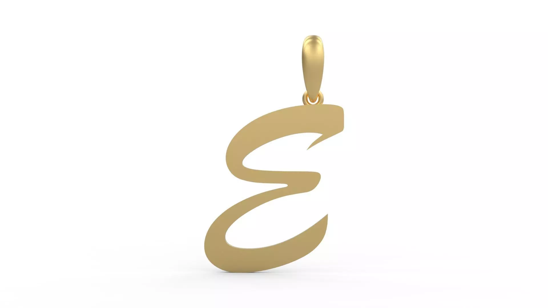 Initial Letters Pendant Brush Script E 3D print model_0