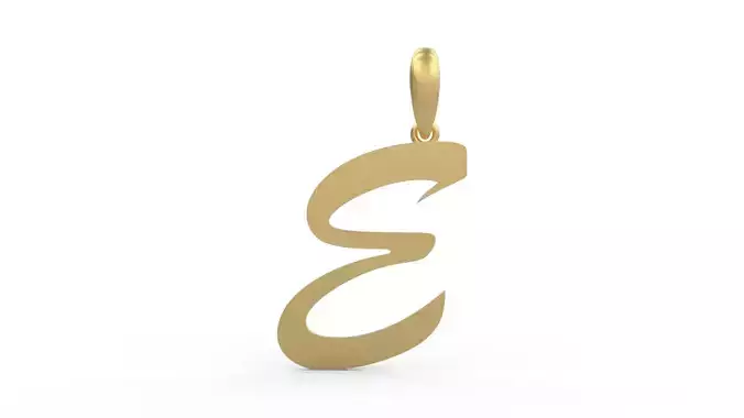 Initial Letters Pendant Brush Script E 3D print model