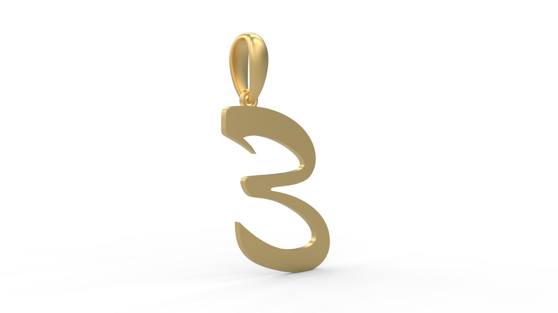 Initial Letters Pendant Brush Script E 3D print model_3