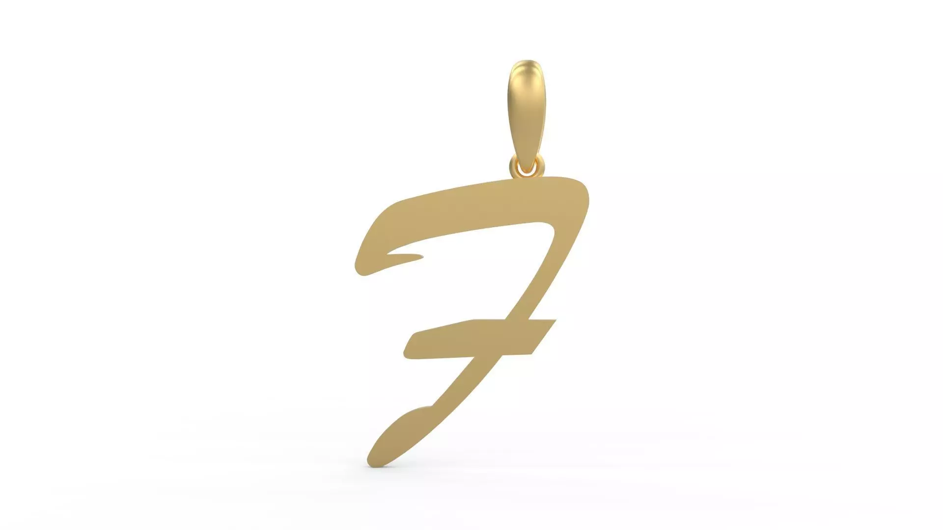 Initial Letters Pendant Brush Script F 3D print model_0
