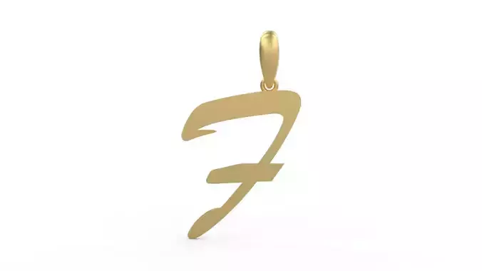 Initial Letters Pendant Brush Script F 3D print model
